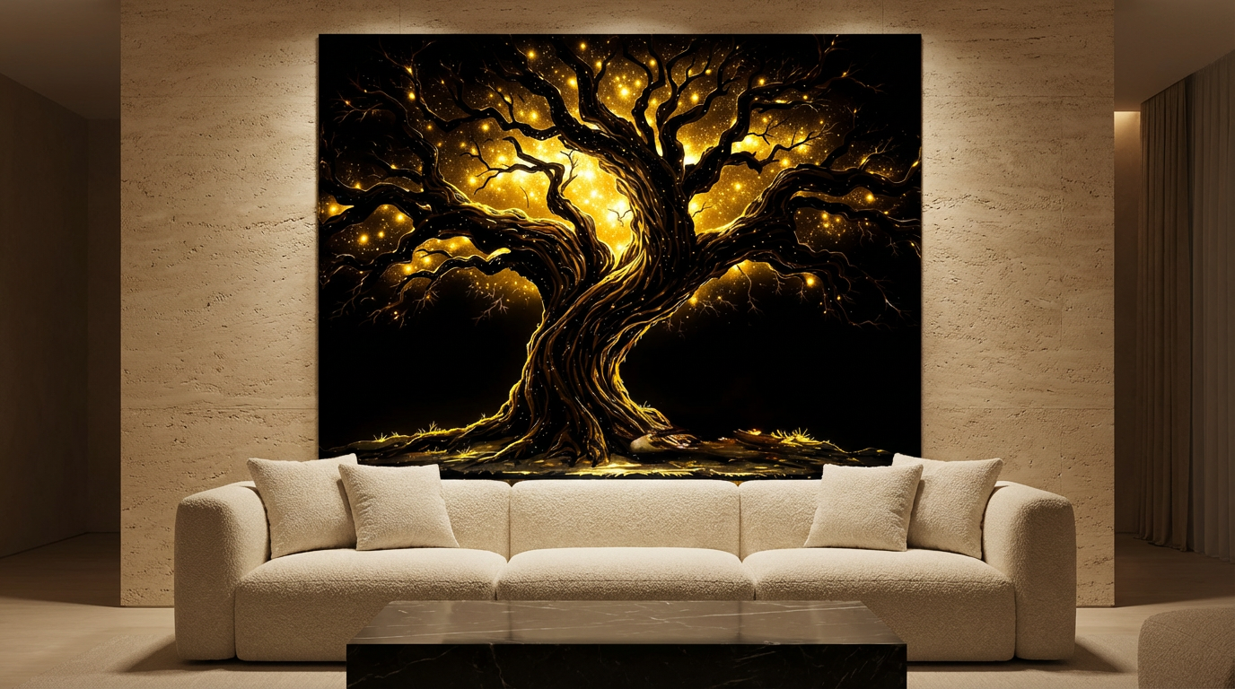 Tree of Life Canvas Wall Art – Mystical Fantasy Home Decor