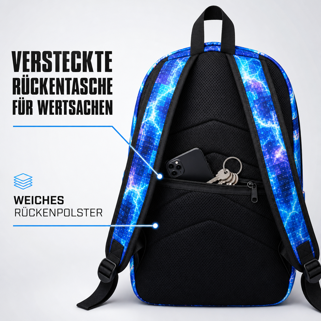 Rucksack Laptopfach ergonomisch gepolstert wasserabweisend Daypack Gamer