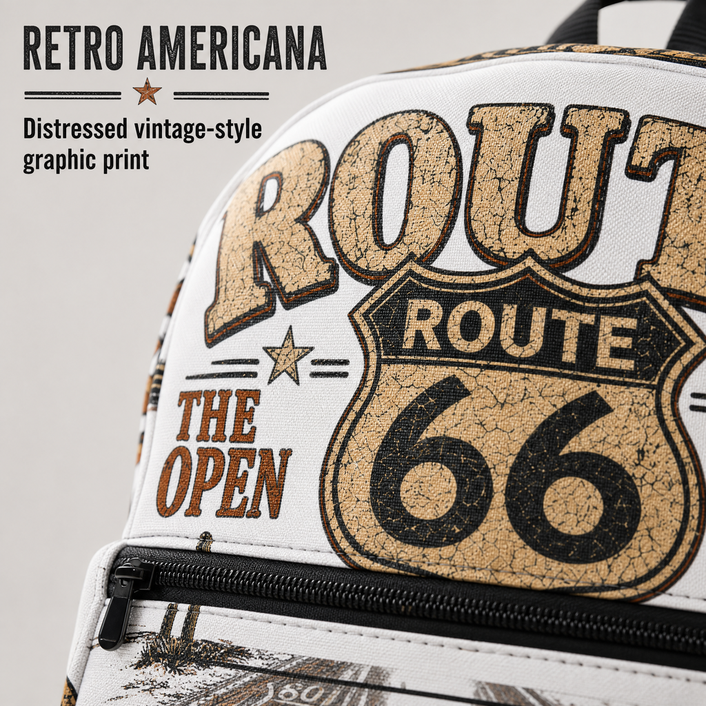 Route 66 Backpack Vintage Desert Highway Biker Gift Retro USA Road Trip