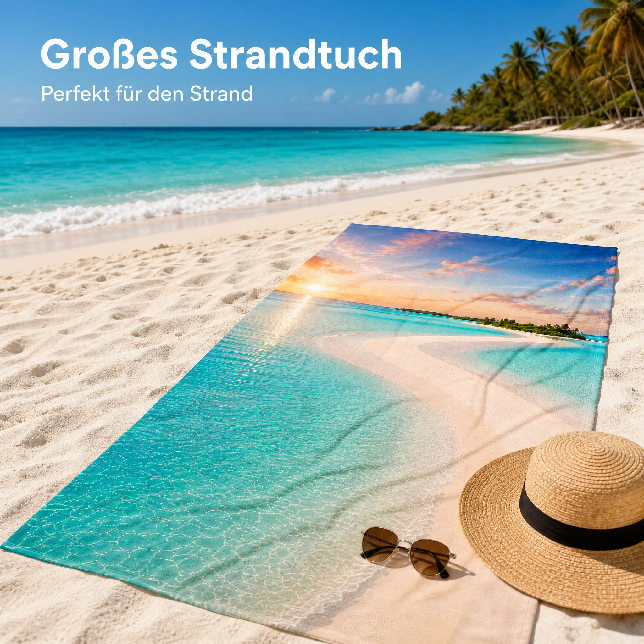Strandhandtuch XXL weich leicht saugstark schnelltrocknend Pool Reise Badetuch