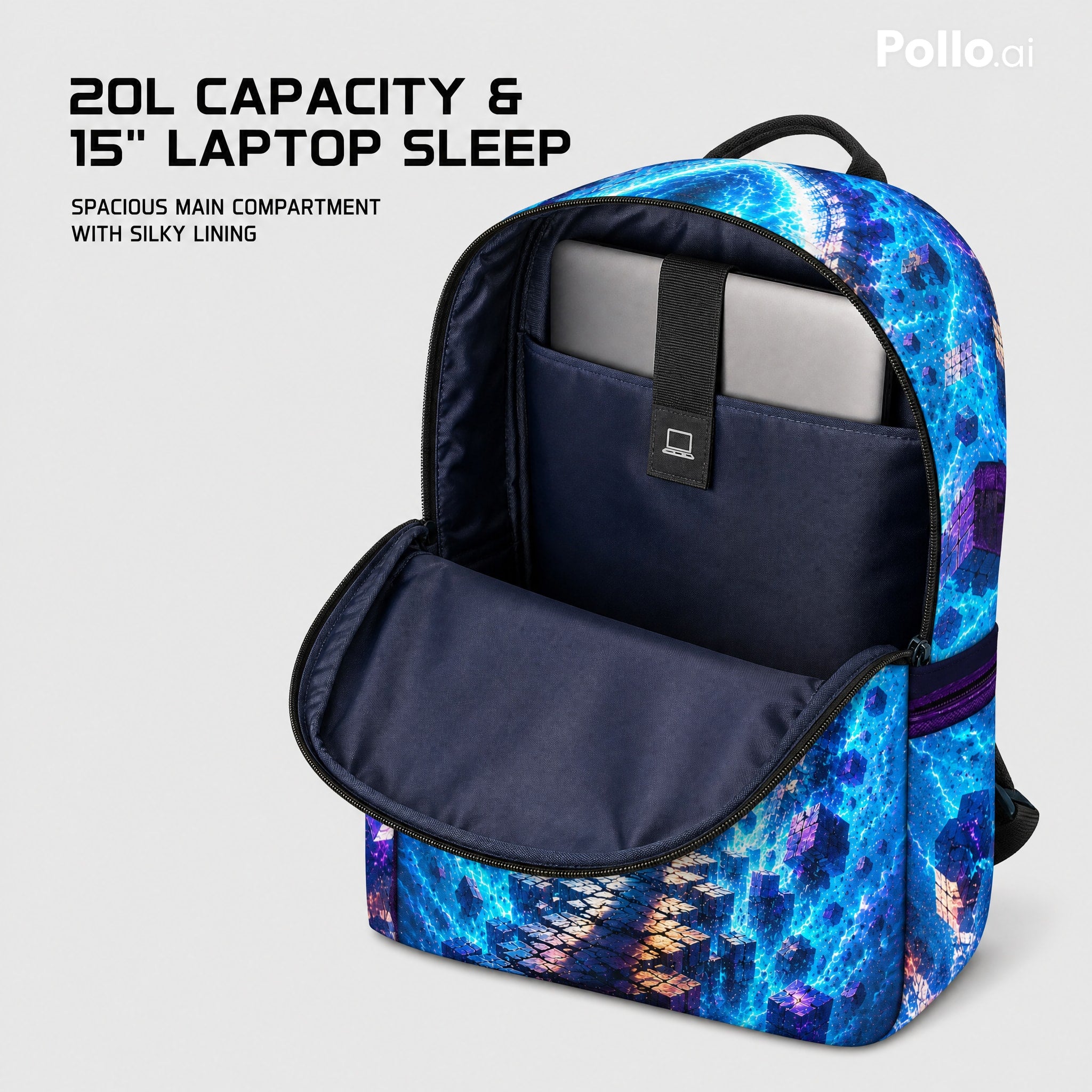 Backpack Water-Resistant Padded Laptop Compartment 15 inch 20 l Gaming
