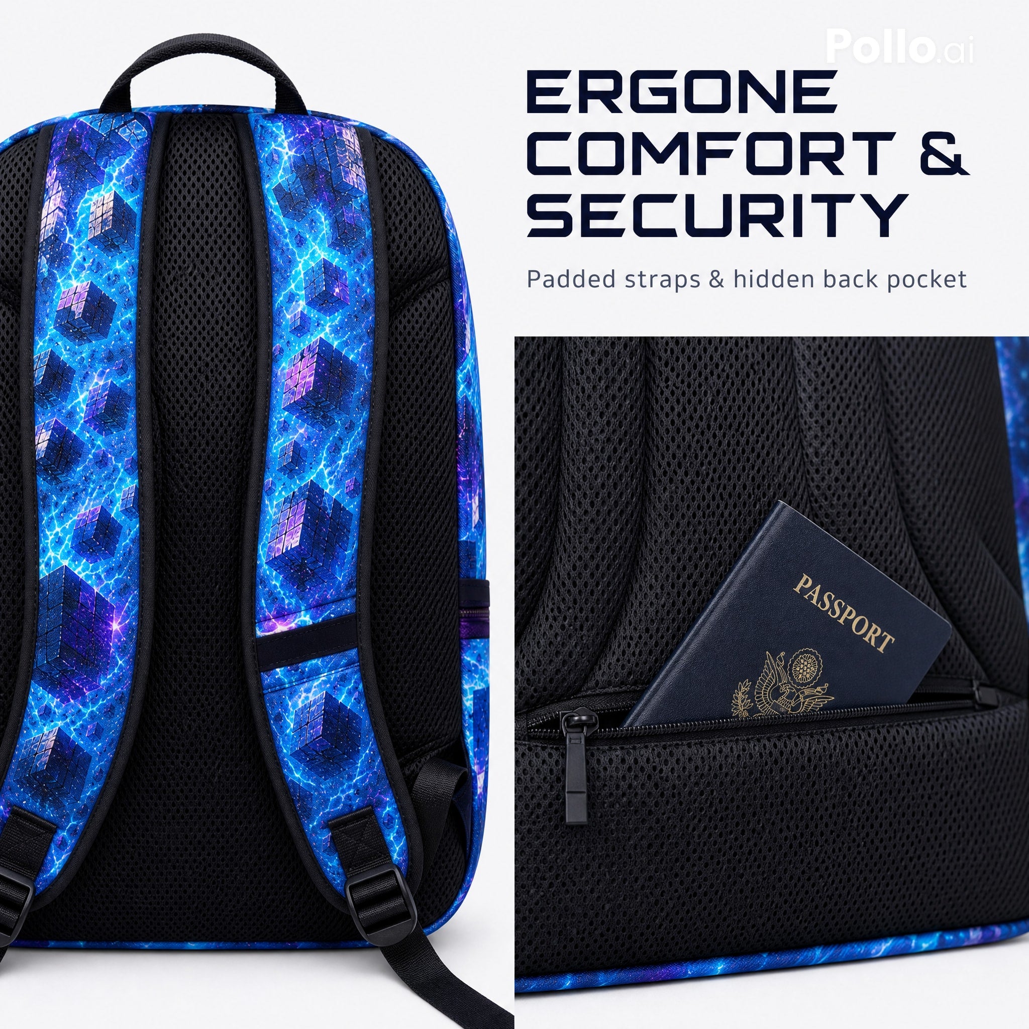 Backpack Water-Resistant Padded Laptop Compartment 15 inch 20 l Gaming