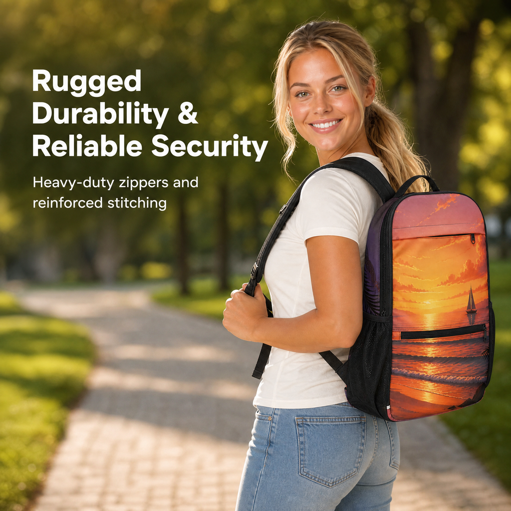 Daypack Rucksack ergonomisch gepolstert Laptopfach Netztaschen Unisex Sommer