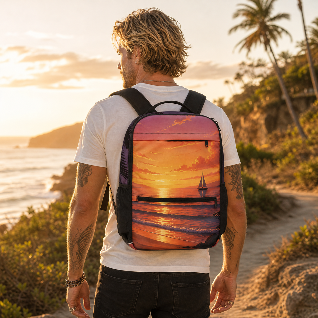 Daypack Rucksack ergonomisch gepolstert Laptopfach Netztaschen Unisex Sommer