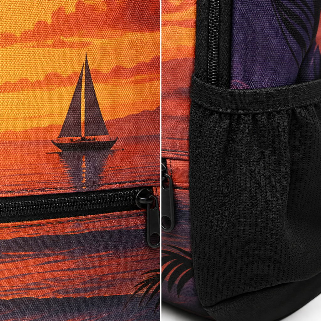 Daypack Rucksack ergonomisch gepolstert Laptopfach Netztaschen Unisex Sommer