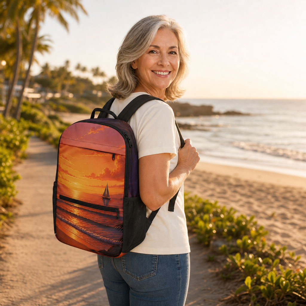 Daypack Rucksack ergonomisch gepolstert Laptopfach Netztaschen Unisex Sommer