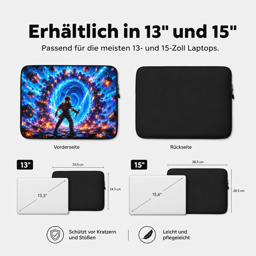 Notebook Tasche gepolstert wasserabweisend Laptop Sleeve Gaming Schule Büro