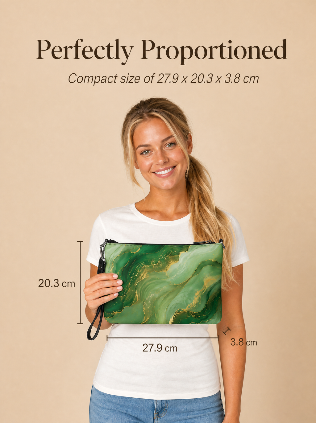 Umhängetasche Damen elegant – Handtasche mit Schultergurt für Alltag und Abend
