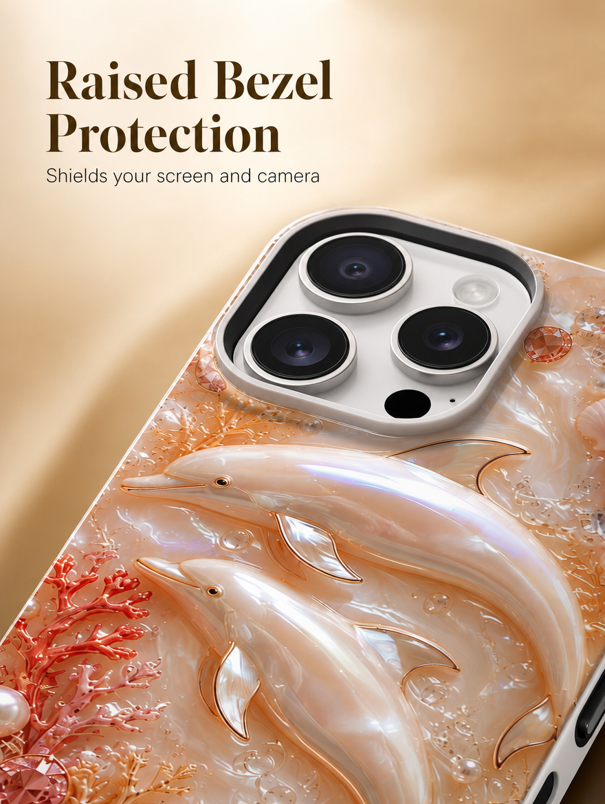 iPhone Tough case -Qi kompatibel kabellos Laden - zweilagig stoßfest - edle Perlmutt Optik Geschenk