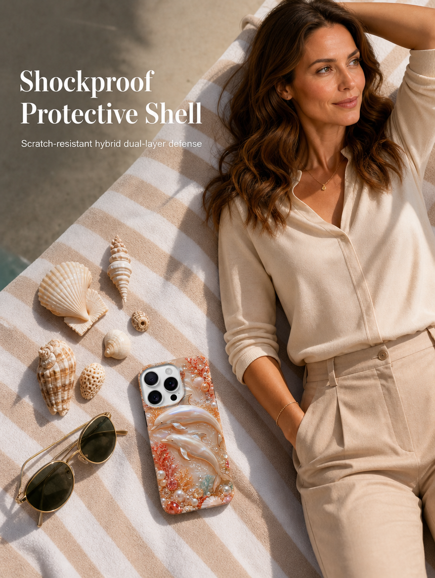 iPhone Tough case -Qi kompatibel kabellos Laden - zweilagig stoßfest - edle Perlmutt Optik Geschenk