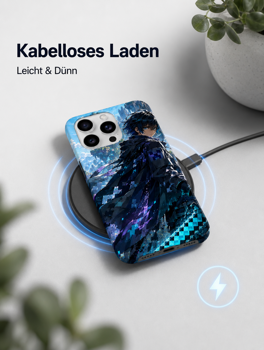 iPhone Hülle Case Hartschale stoßfest kabelloses Laden Anime Manga Apple
