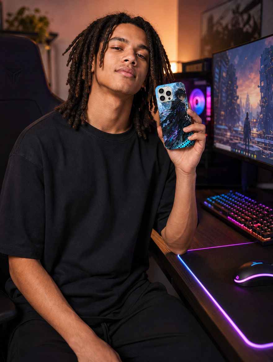 iPhone Hülle Case Hartschale stoßfest kabelloses Laden Anime Manga Apple