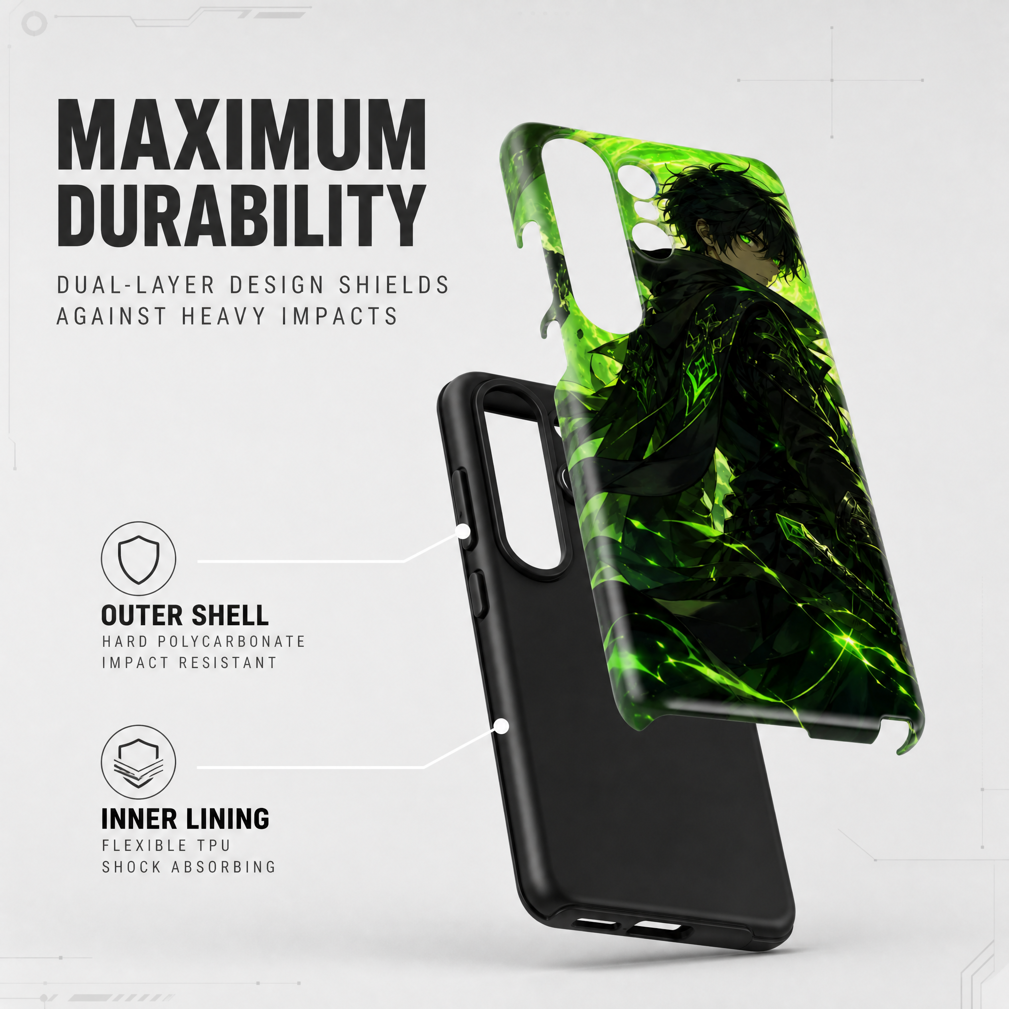 Samsung Galaxy Hülle Case Hartschale stoßfest kabelloses Laden Anime Manga