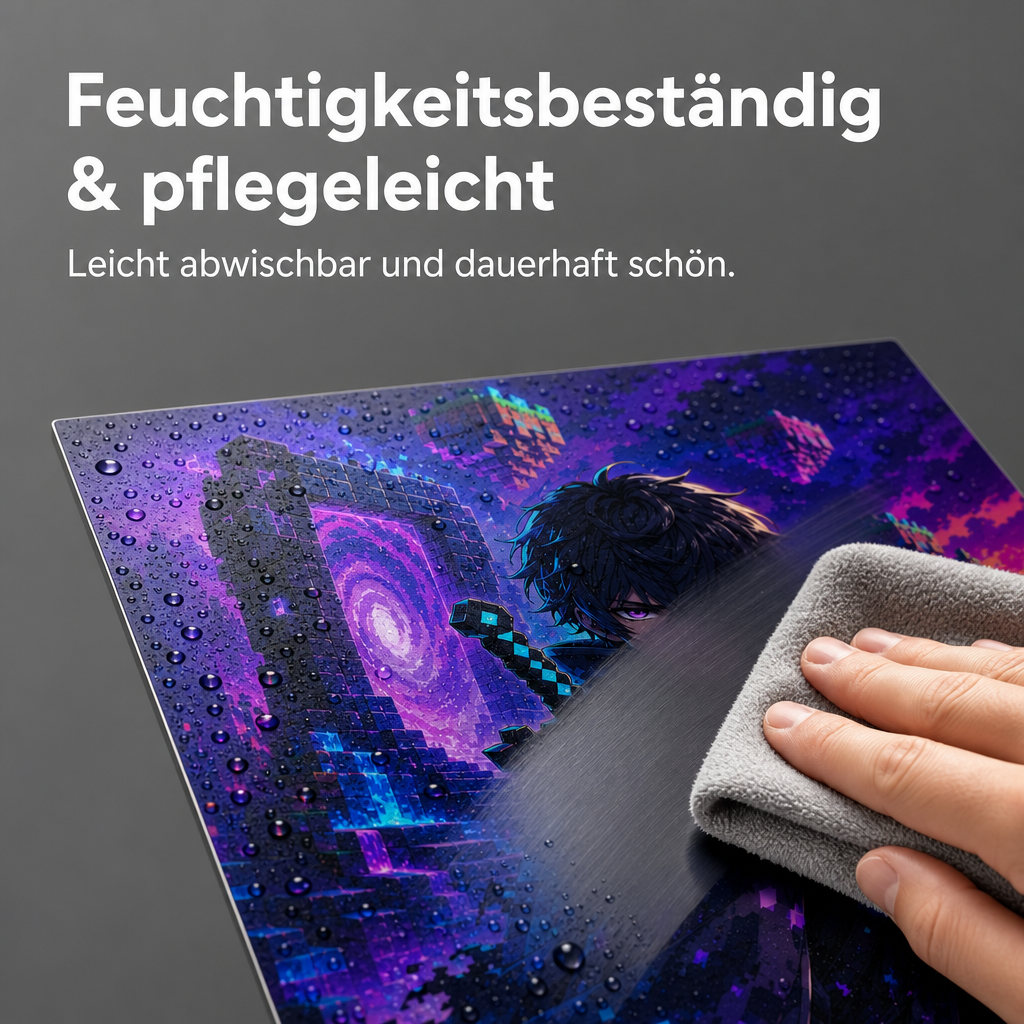 Metallbild Anime Krieger Alu Dibond gebürstet Metall Kunstdruck Gamer Deko