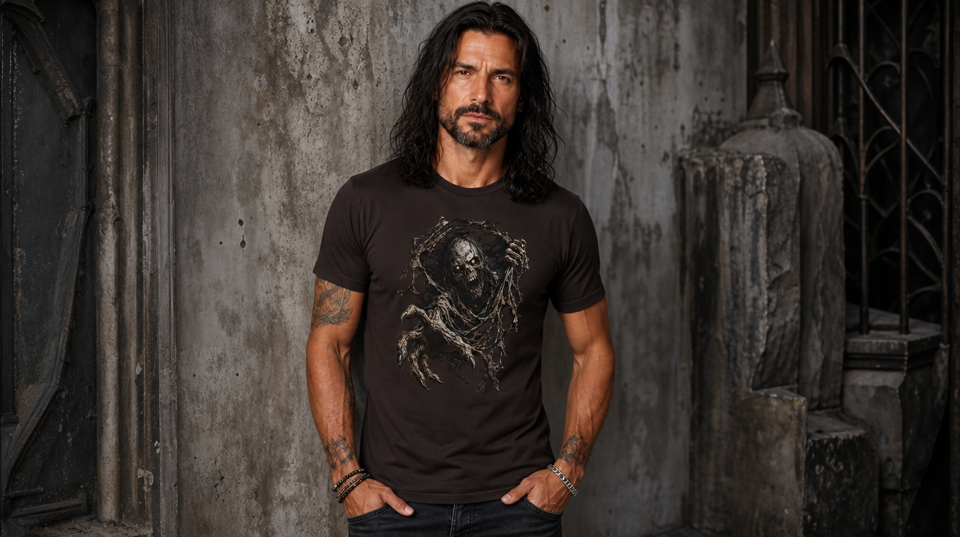 T-Shirt Zombie 3D Optik Horror Grusel Shirt Halloween Geschenk Herren Damen