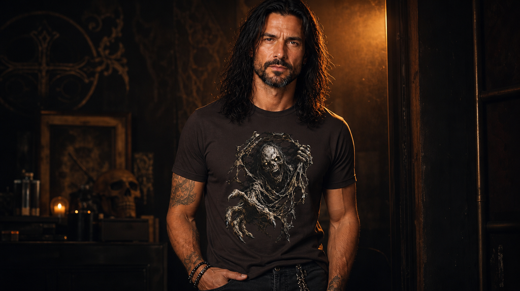 T-Shirt Zombie 3D Optik Horror Grusel Shirt Halloween Geschenk Herren Damen