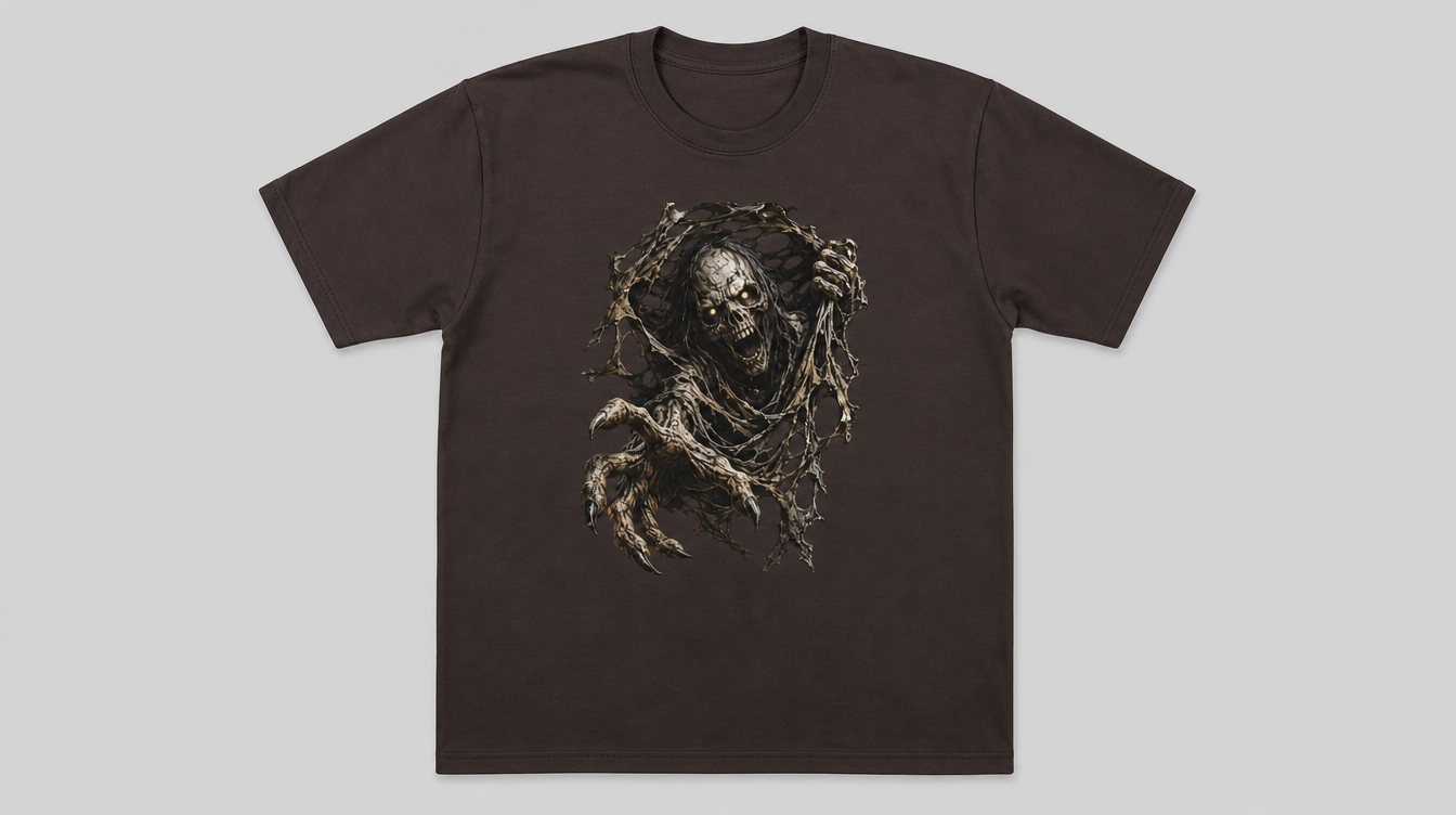 T-Shirt Zombie 3D Optik Horror Grusel Shirt Halloween Geschenk Herren Damen