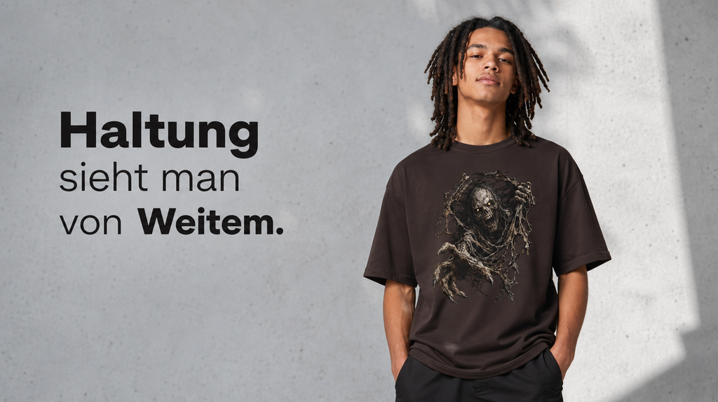 T-Shirt Zombie 3D Optik Horror Grusel Shirt Halloween Geschenk Herren Damen