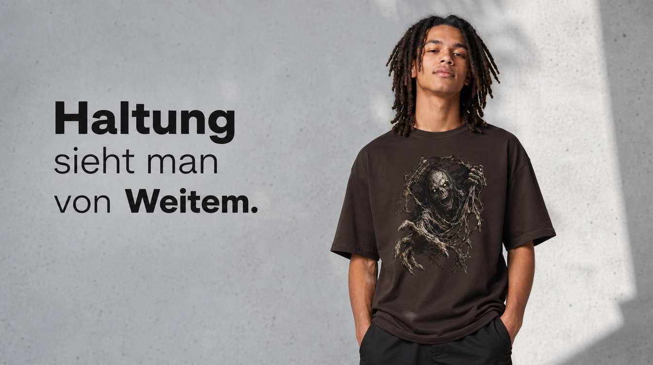 T-Shirt Zombie 3D Optik Horror Grusel Shirt Halloween Geschenk Herren Damen