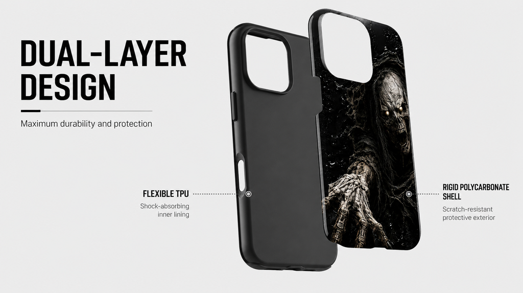 iPhone Hülle Hartschale Totenkopf Horror Gothic Halloween Geschenk Grusel