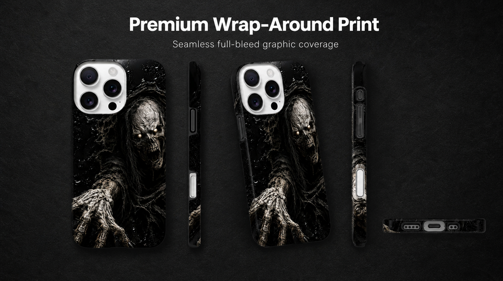 iPhone Hülle Hartschale Totenkopf Horror Gothic Halloween Geschenk Grusel