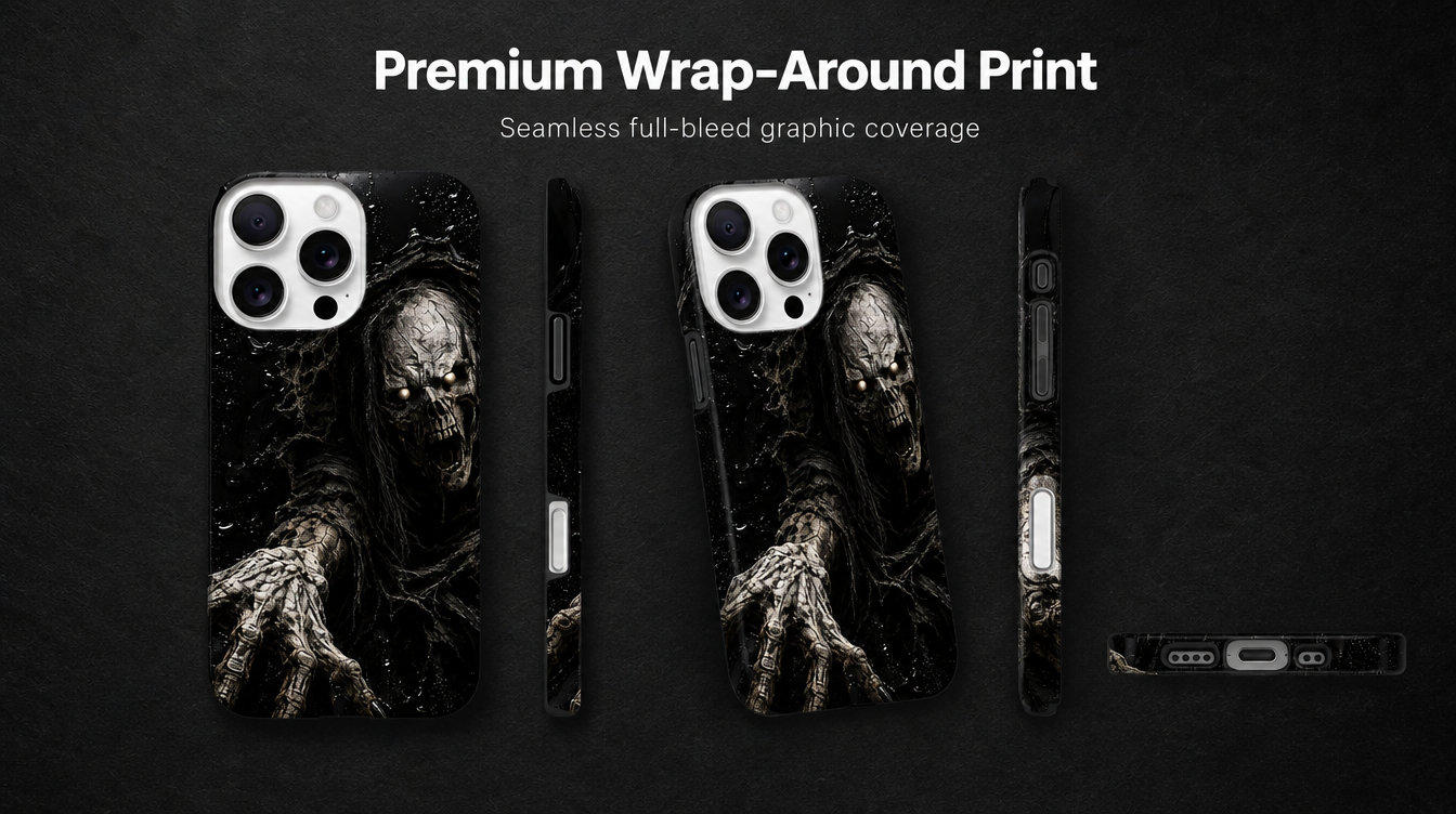 iPhone Hülle Hartschale Totenkopf Horror Gothic Halloween Geschenk Grusel