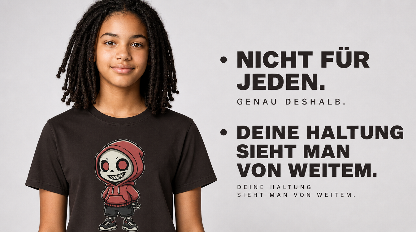 Premium Unisex T-Shirt Humor – Skull Hoodie Motiv Geschenk Shirt