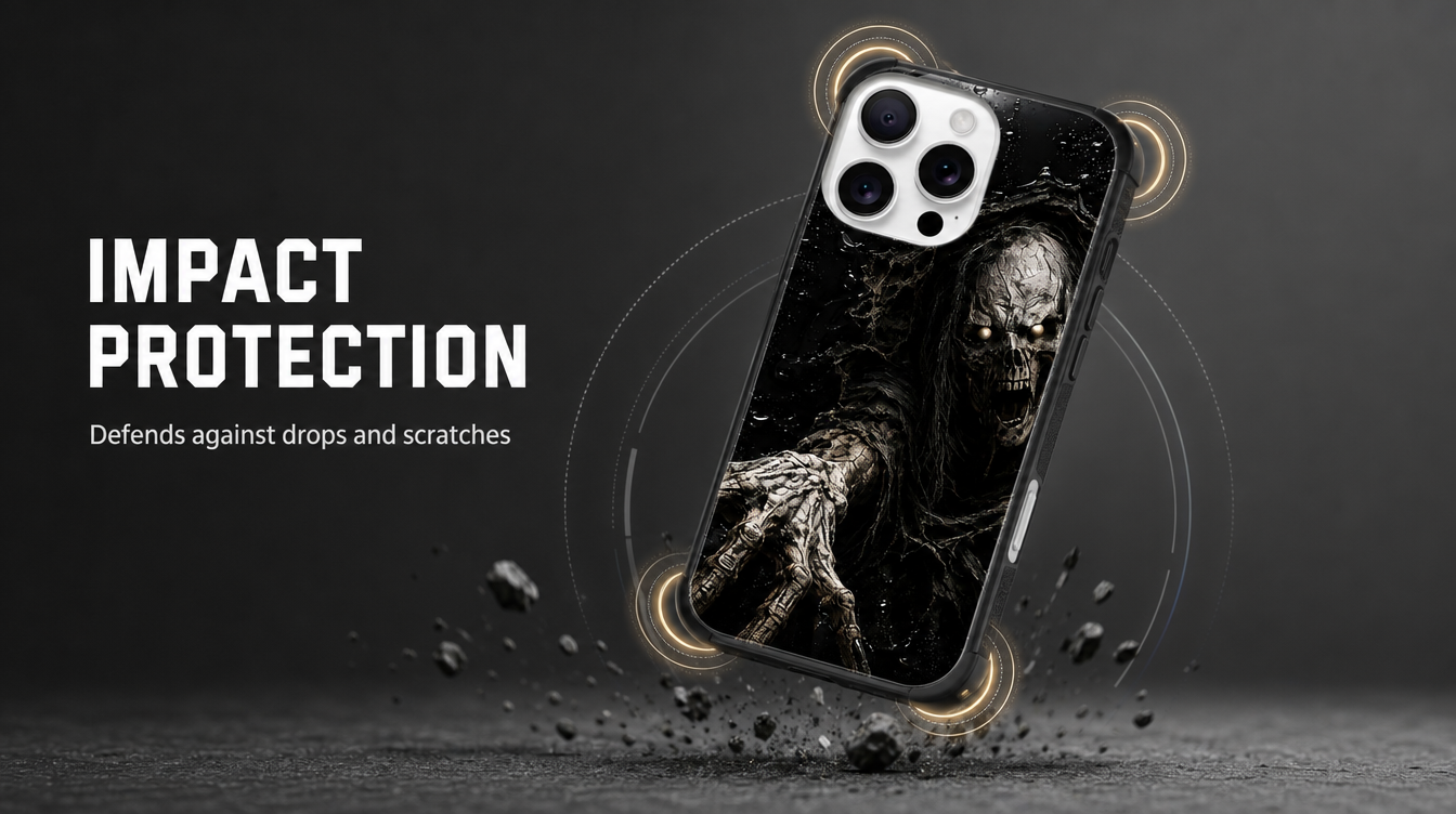 iPhone Hülle Hartschale Totenkopf Horror Gothic Halloween Geschenk Grusel