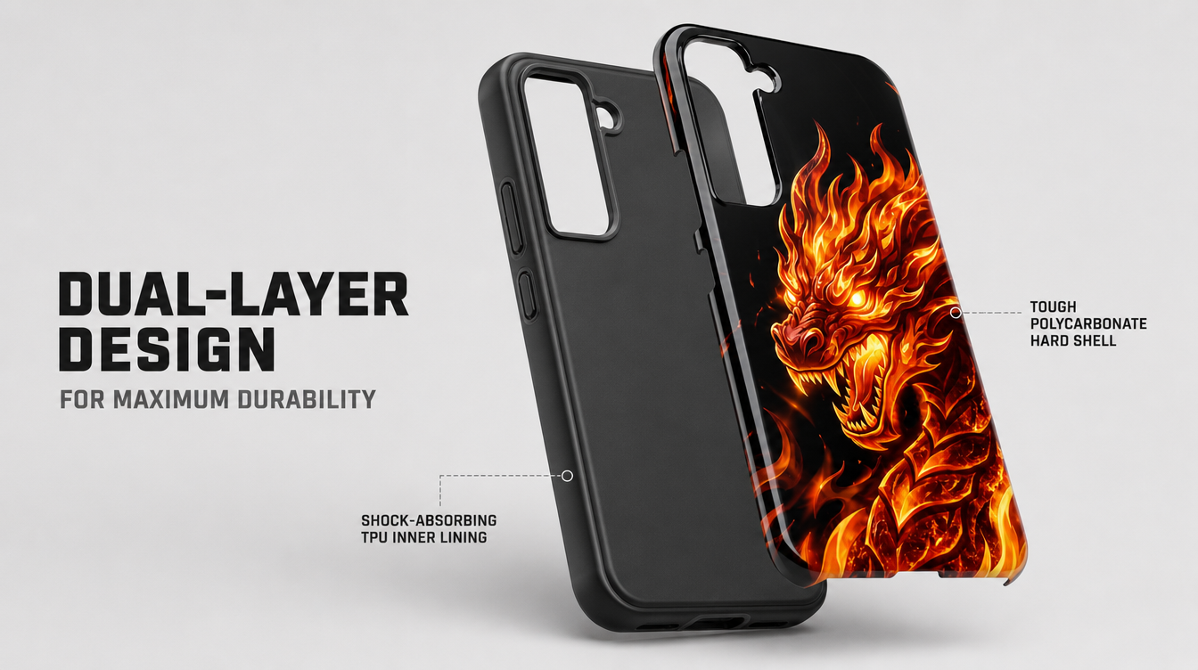 Galaxy Case Schutzhülle stoßfest Hartschale QI kompatible Fantasy Fan