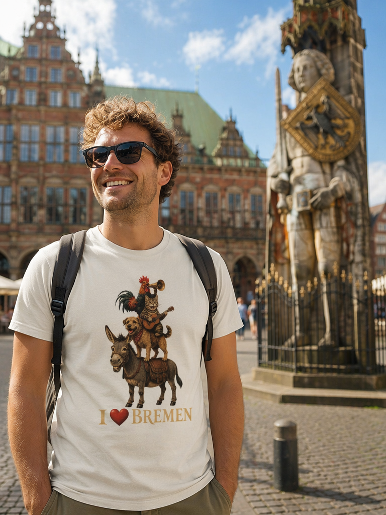 I Love Bremen T-Shirt – Bremer Stadtmusikanten – Lustiges Souvenir Geschenk
