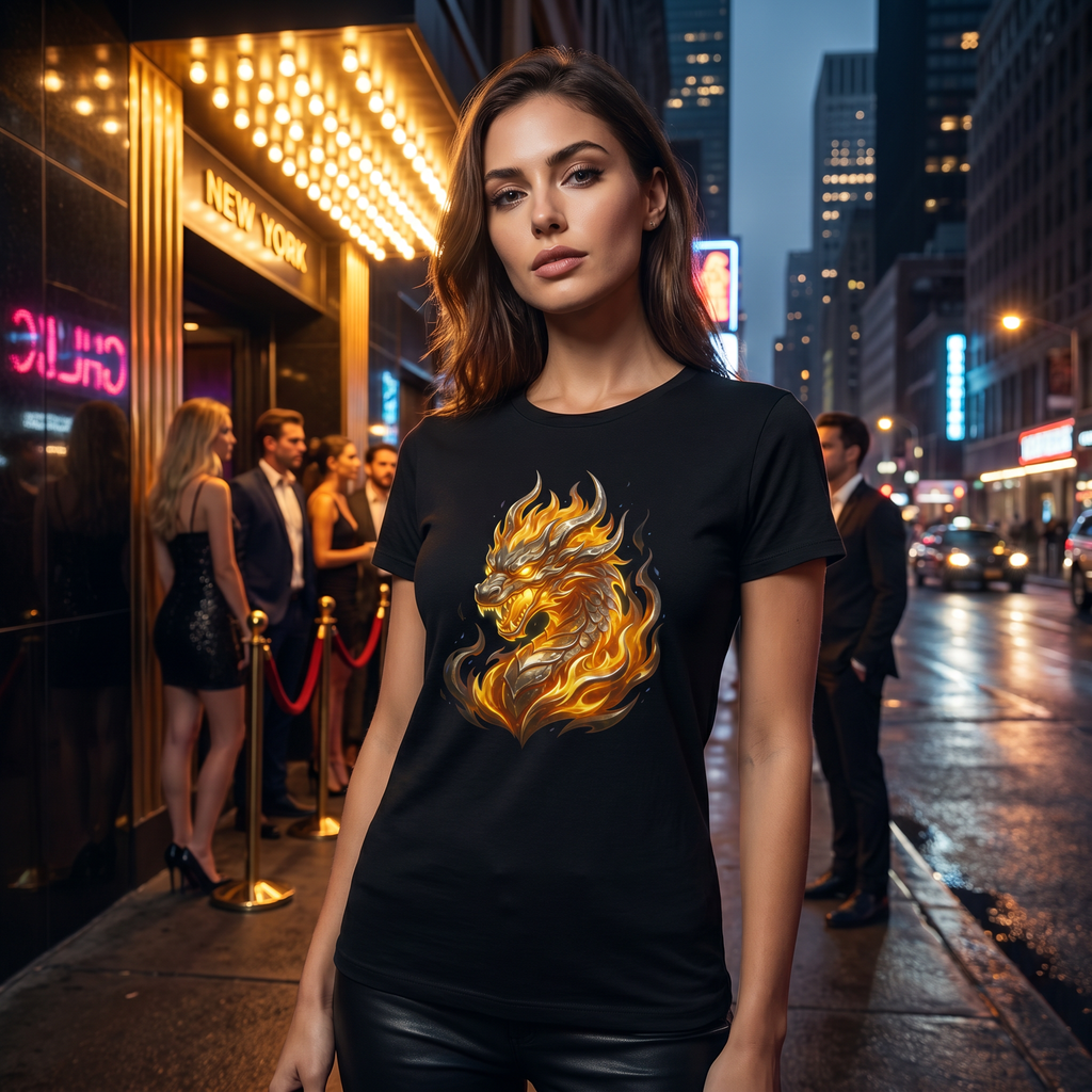 Episches Drachen T-Shirt Fantasy Feuerdrache Gaming Geschenk Unisex