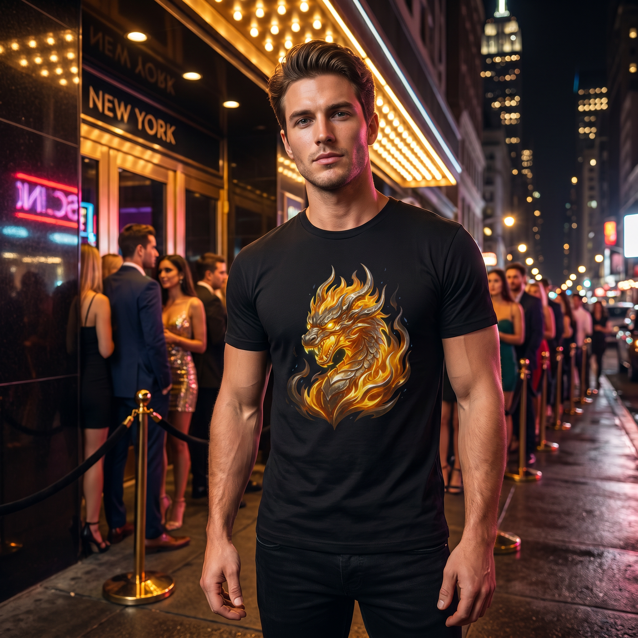 Episches Drachen T-Shirt Fantasy Feuerdrache Gaming Geschenk Unisex