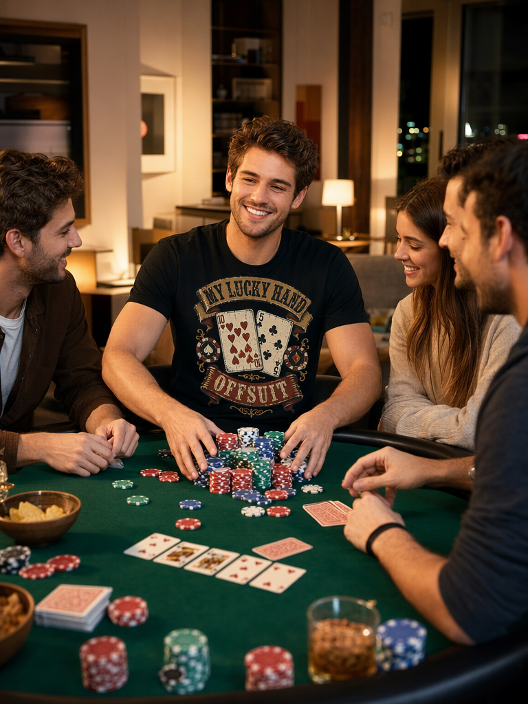T-Shirt Poker Herren Damen Baumwolle Kartenspiel Casino Homegame Geschenkidee