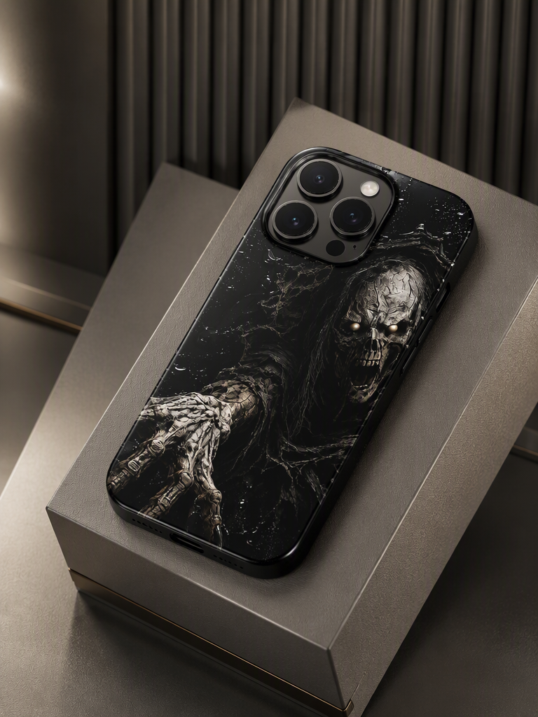 iPhone Hülle Hartschale Totenkopf Horror Gothic Halloween Geschenk Grusel