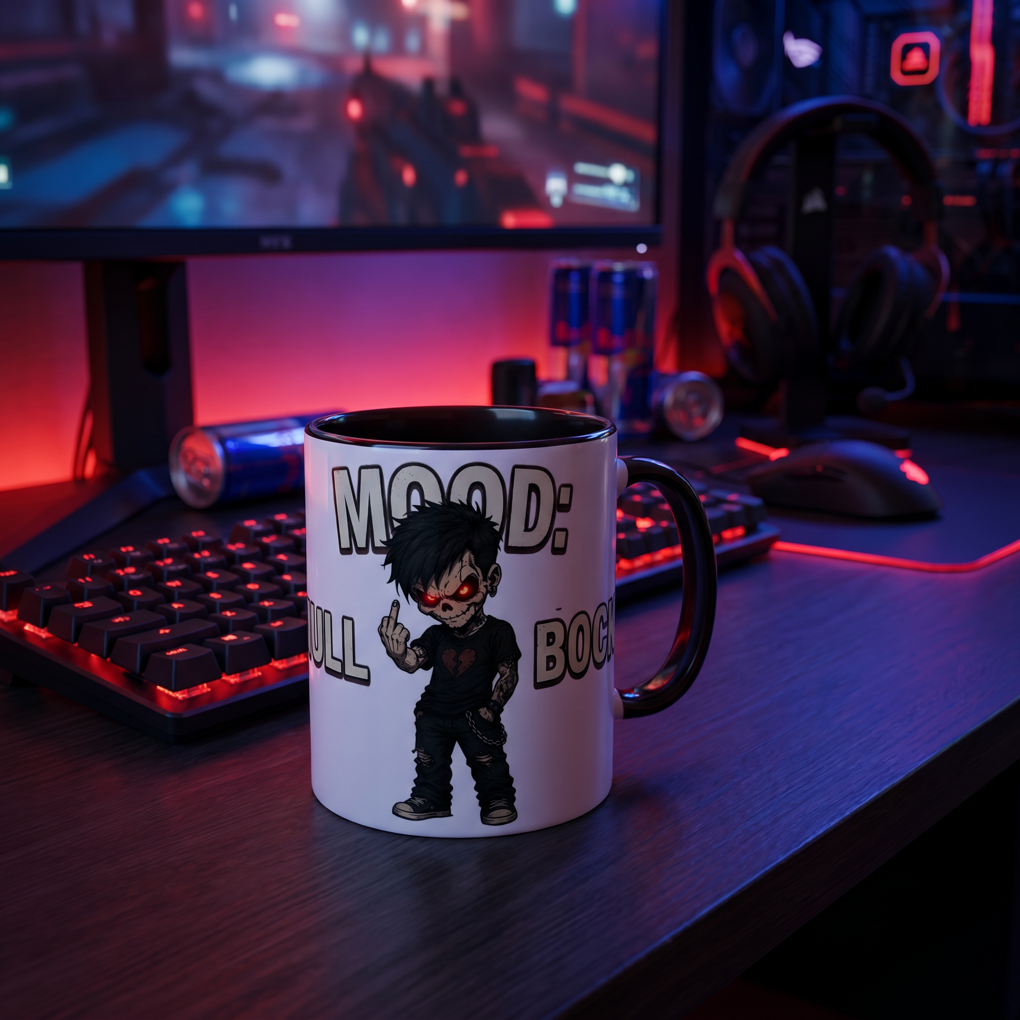 Witzige Tasse Spruch Geschenk Lustige Kaffeetasse Mood Null Bock Skull