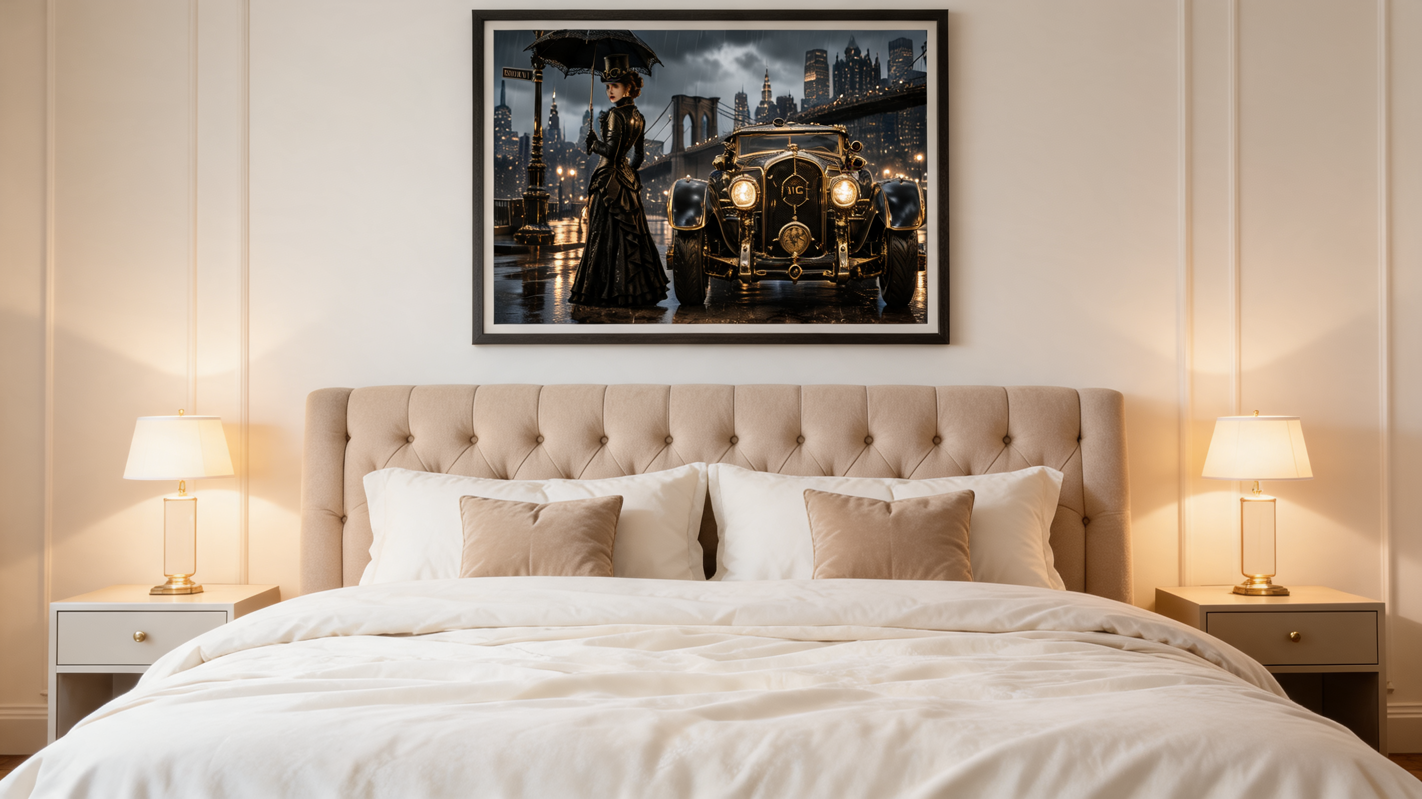 London Steampunk Lady Leinwand Canvas Wandbild Vintage Geschenk