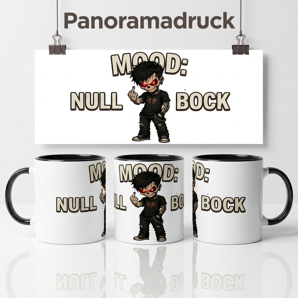 Witzige Tasse Spruch Geschenk Lustige Kaffeetasse Mood Null Bock Skull