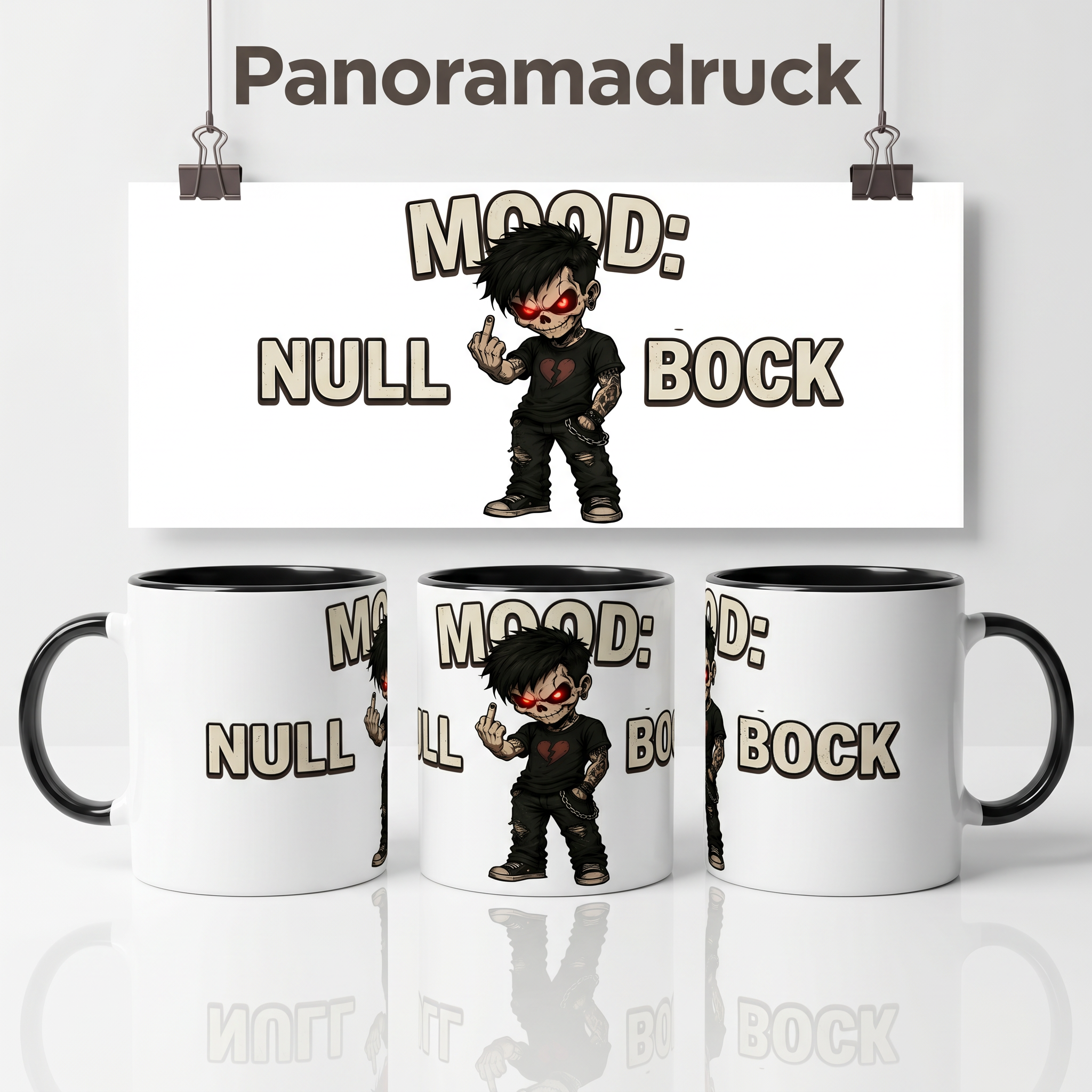 Witzige Tasse Spruch Geschenk Lustige Kaffeetasse Mood Null Bock Skull