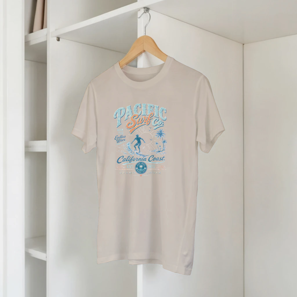 Vintage Surf T-Shirt Kalifornien Surfer Beach Retro Herren Damen Geschenk Strand