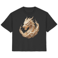 Premium Wear – Ladies Organic Shirt – Ivory Flame Dragon – Ivory Edition – Fantasy Drachenmotiv – Hochwertiger Baumwollstoff – Geschenk für Drachenfans | Cinematic Horizons