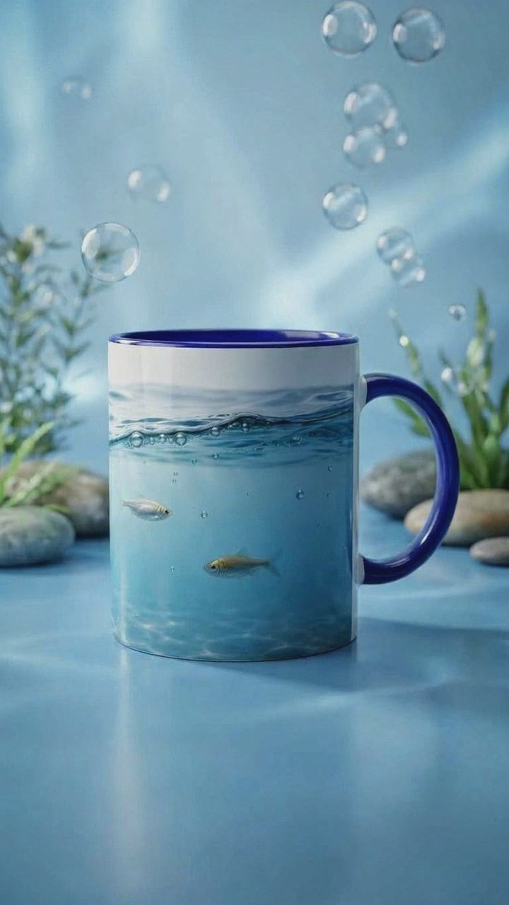 Schöne Tasse Fischmotiv Geschenk Kaffeetasse Aquarium Fische Meer