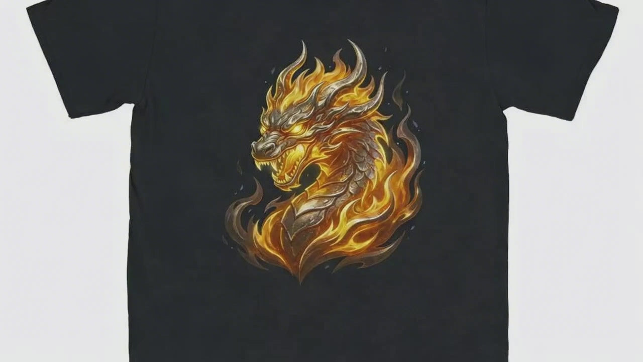 Episches Drachen T-Shirt Fantasy Feuerdrache Gaming Geschenk Unisex