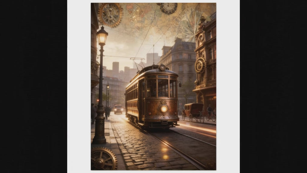 Mystisches Steampunk Poster  Retro Wandbild Geschenk Vintage Steam City