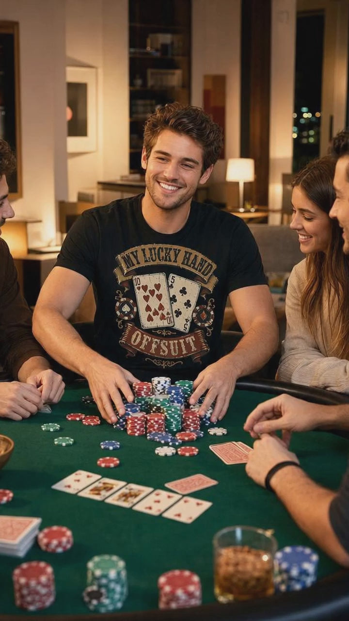 T-Shirt Poker Herren Damen Baumwolle Kartenspiel Casino Homegame Geschenkidee