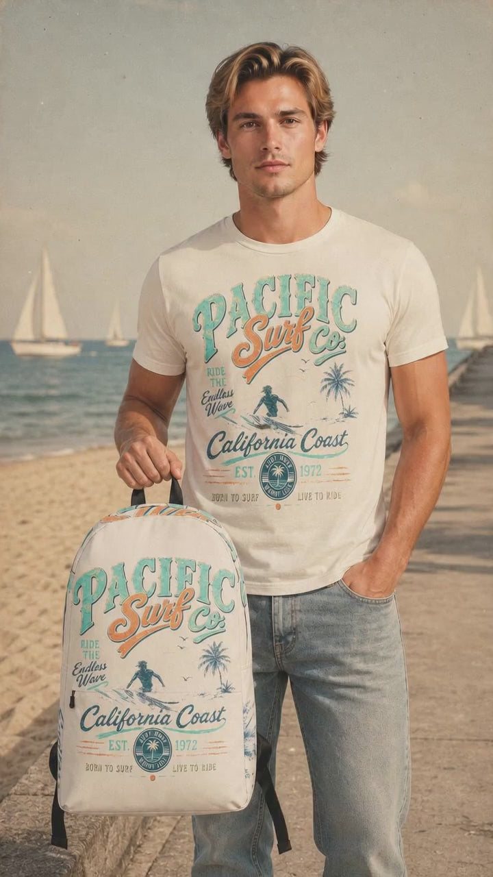 Backpack Surf California Beach Laptop Backpack Travel Bag School Bag Gift Rucksack
